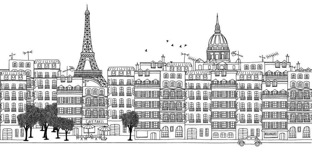 citta da colorare per bambini - disegno da colorare - parigi